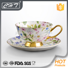 Good quality elegant fine bone china decorative tea cup and saucer